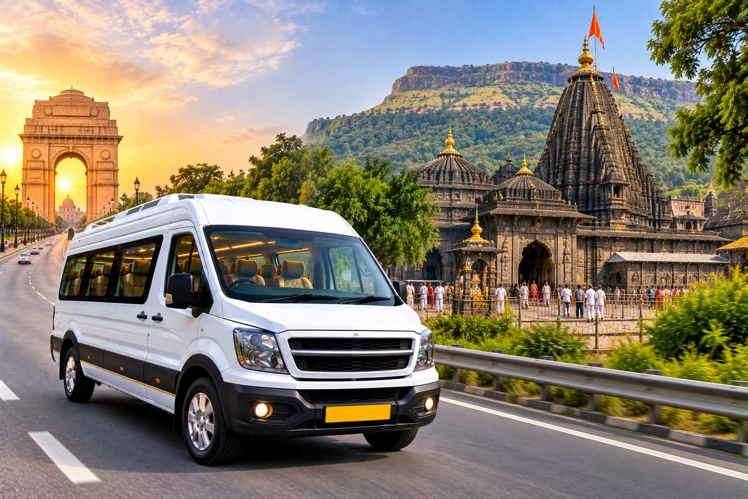 Delhi to Trimbakeshwar Tempo Traveller Package | Luxury Jyotirlinga Tour